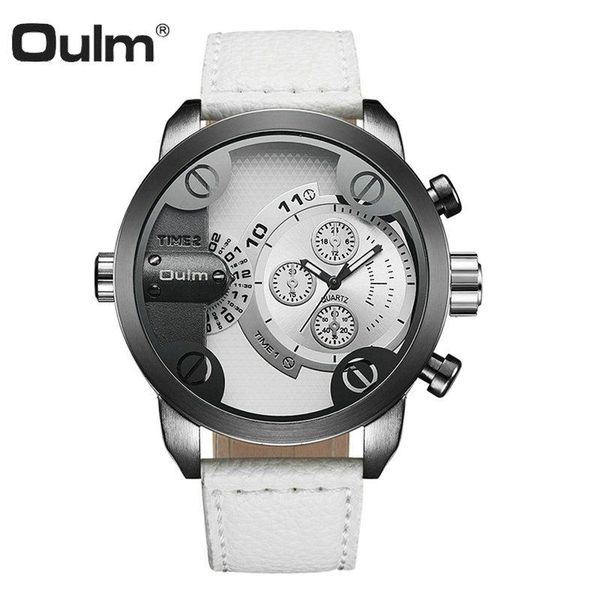 wristwatches oulm fashion causal oversize watch men quartz analog clock white leather strap double time display sport dz wrist watches, Slivery;brown
wristwatches oulm fashion causal oversize watch men quartz analog clock white leather strap double time display sport dz wrist watches, Slivery;brown
