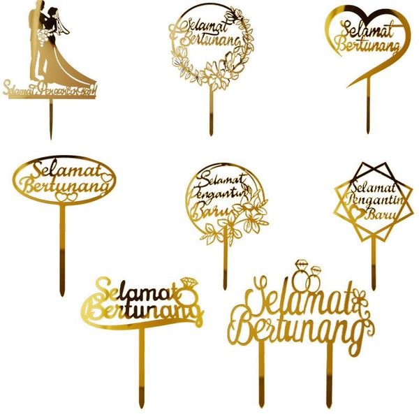other event & party supplies indonesian acrylic wedding cake er gold selamat bertunang baking for engagement banquet decoration 
other event & party supplies indonesian acrylic wedding cake er gold selamat bertunang baking for engagement banquet decoration