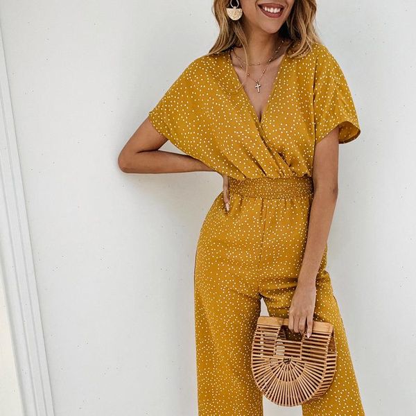 summer women jumpsuits rompers casual polka dot print v neck pocket overalls jumpsuit short sleeve wide leg loose, Black;white
summer women jumpsuits rompers casual polka dot print v neck pocket overalls jumpsuit short sleeve wide leg loose, Black;white