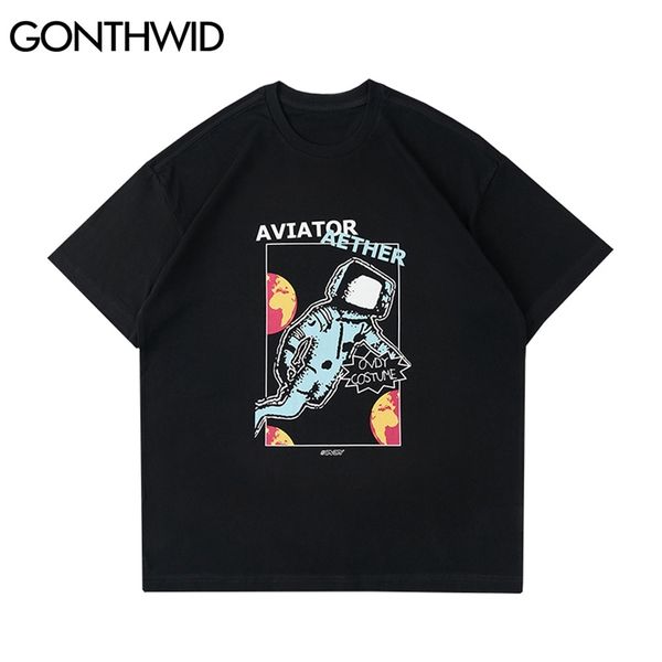 tees shirts harajuku cartoon astronaut print short sleeve tshirts streetwear hip hop fashion summer cotton loose 210602, White;black
tees shirts harajuku cartoon astronaut print short sleeve tshirts streetwear hip hop fashion summer cotton loose 210602, White;black
