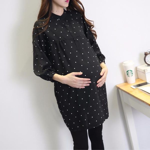 maternity dresses 2021 spring dress medium length loose large wave point chiffon bottom skirt fashion, White
maternity dresses 2021 spring dress medium length loose large wave point chiffon bottom skirt fashion, White