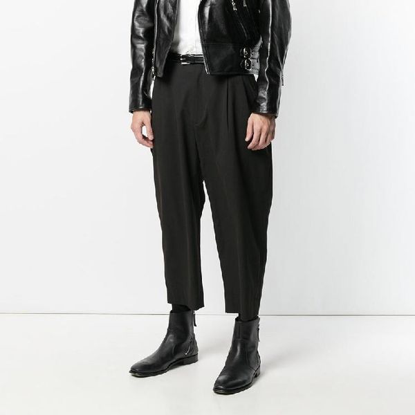 men's pants clohting hair stylist fashion autumn casual harem ninth plus size costumes, Black
men's pants clohting hair stylist fashion autumn casual harem ninth plus size costumes, Black