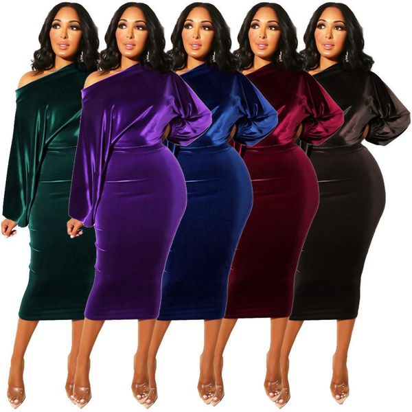 casual dresses purple velvet women 2021 spring winter off shoulder long sleeve bodycon dress office lady pencil party 5 colors, Black;gray
casual dresses purple velvet women 2021 spring winter off shoulder long sleeve bodycon dress office lady pencil party 5 colors, Black;gray