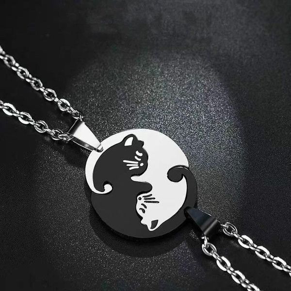 pendant necklaces cute cat couple stainless steel yinyang taichi bring good luck necklace for lover friends gift jewelry, Silver
pendant necklaces cute cat couple stainless steel yinyang taichi bring good luck necklace for lover friends gift jewelry, Silver