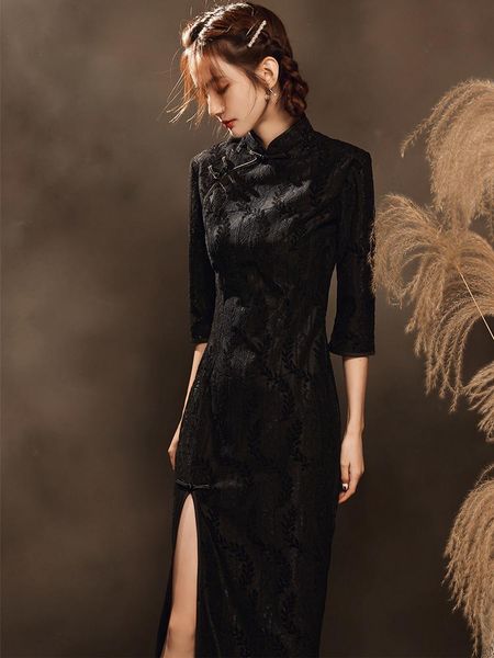 ethnic clothing oriental dress black lace cheongsams plus large size qipao dresses long sleeve modern wind cheongsam woman costume, Red
ethnic clothing oriental dress black lace cheongsams plus large size qipao dresses long sleeve modern wind cheongsam woman costume, Red