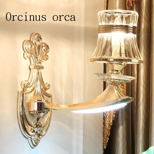 wall lamp european zinc alloy crystal simple modern bedroom living room dining