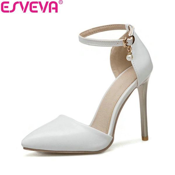 dress shoes esveva 2021 women pumps ankle strap pu two-piece thin high heels sequins pointed toe buckle size 34-43, Black
dress shoes esveva 2021 women pumps ankle strap pu two-piece thin high heels sequins pointed toe buckle size 34-43, Black
