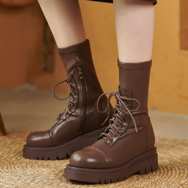 boots elastic women ankle platform leather water-proof motorcycle female casual lace-up autumn winter punk shoes for, Black
boots elastic women ankle platform leather water-proof motorcycle female casual lace-up autumn winter punk shoes for, Black