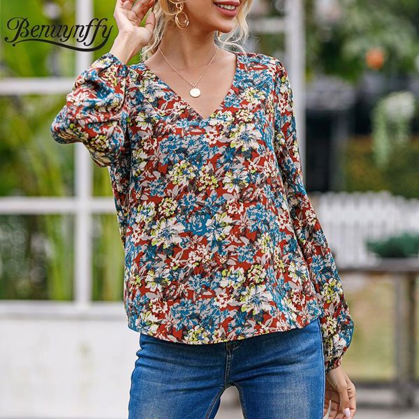women's blouses & shirts benuynffy v-neck fall womens lantern sleeve floral boho fashion long blouse women loose casual printing, White
women's blouses & shirts benuynffy v-neck fall womens lantern sleeve floral boho fashion long blouse women loose casual printing, White