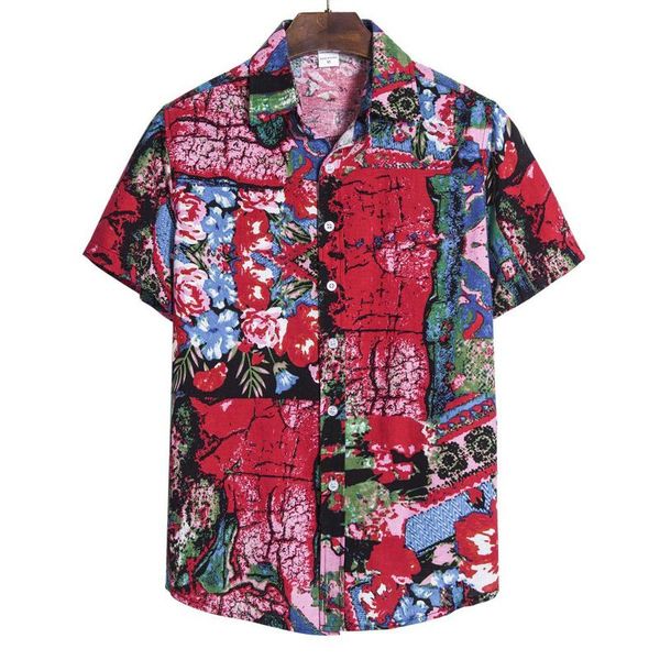 men's casual shirts fashion flower summer short sleeve turn down collar camisa loose breathable blusa leisure vacation, White;black
men's casual shirts fashion flower summer short sleeve turn down collar camisa loose breathable blusa leisure vacation, White;black