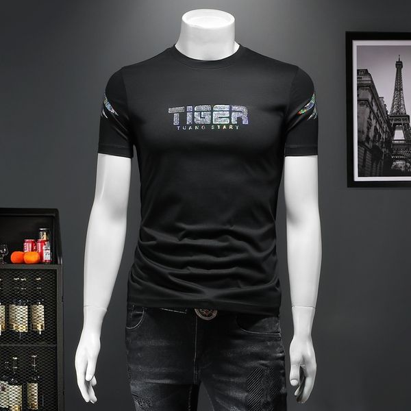 2022 new double mercerized cotton men's drill t-shirt magic color printing summer short-sleeved trend casual bottoming shirt, White;black
2022 new double mercerized cotton men's drill t-shirt magic color printing summer short-sleeved trend casual bottoming shirt, White;black