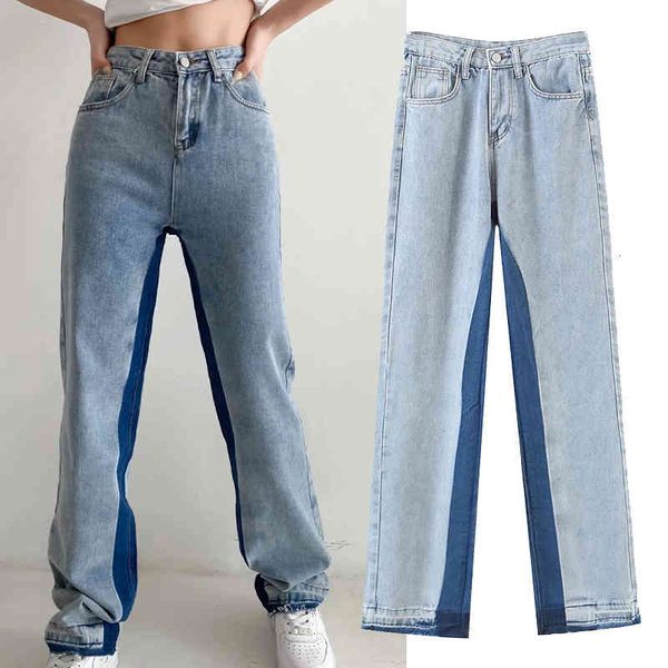 women's jeans summer young girl high fashion waist drop straight lyrics embroidered jeans seam upd2, Blue
