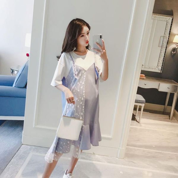 maternity dresses fake 2pcs pregnant woman loose causal dress short sleeve cotton pregnancy pography clothes, White
maternity dresses fake 2pcs pregnant woman loose causal dress short sleeve cotton pregnancy pography clothes, White