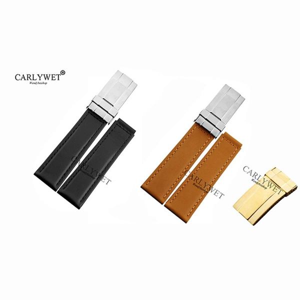watch bands carlywet 19 20mm vintage black brown real calf leather band strap with silver steel clasp
watch bands carlywet 19 20mm vintage black brown real calf leather band strap with silver steel clasp