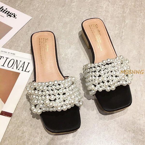 summer women ample pearl casual open toe string pearly beading lady sandals loafers lazy chunky mid heels slippers shoes, Black
summer women ample pearl casual open toe string pearly beading lady sandals loafers lazy chunky mid heels slippers shoes, Black