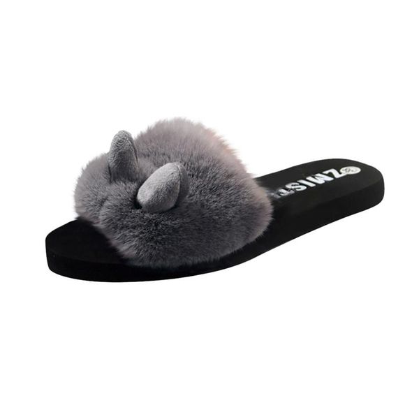 autumn winter indoor outdoor ladies slippers girls flock ear slip-on personality slides women open toe flat shoes a40, Black
autumn winter indoor outdoor ladies slippers girls flock ear slip-on personality slides women open toe flat shoes a40, Black