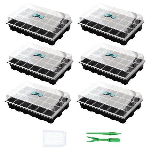 24holes home plant growing germination kit hydroponic yard garden pvc seedling starter tray agriculture with transparent cover planters & po
24holes home plant growing germination kit hydroponic yard garden pvc seedling starter tray agriculture with transparent cover planters & po