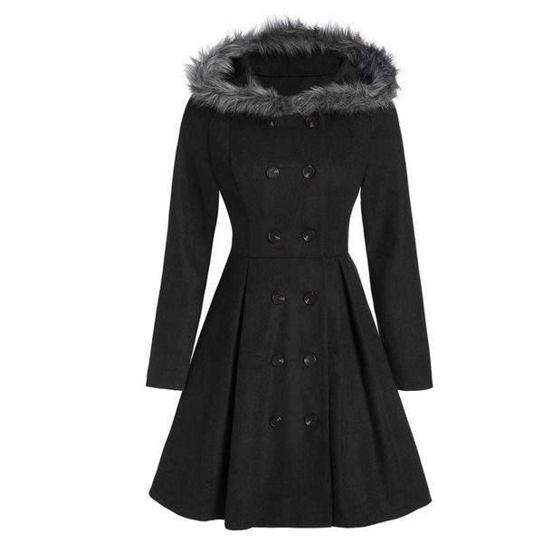 women's wool & blends paragraph woolen coat grows in the fall of 2021 female windbreaker british high-end vintage slim waist a line tem, Black
women's wool & blends paragraph woolen coat grows in the fall of 2021 female windbreaker british high-end vintage slim waist a line tem, Black