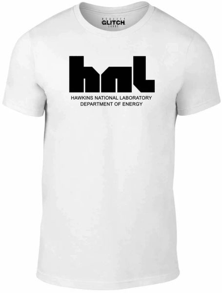 hawkins national laboratory men's t-shirt - sci-fi upside down tv, White;black 
hawkins national laboratory men's t-shirt - sci-fi upside down tv, White;black