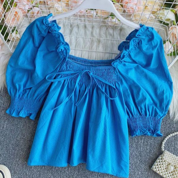 women's blouses & shirts 2021 summer women fashion short sleeve square collar ruffles bandage folds solid blouse casual pullovers, White
women's blouses & shirts 2021 summer women fashion short sleeve square collar ruffles bandage folds solid blouse casual pullovers, White
