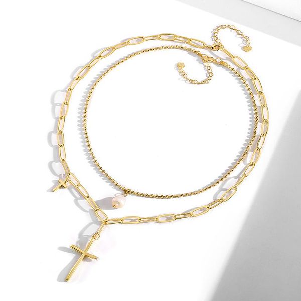 pendant necklaces goth cross necklace for women double layered unique fashion trends golden chain jewelry neck acceseck accessories choker, Silver
pendant necklaces goth cross necklace for women double layered unique fashion trends golden chain jewelry neck acceseck accessories choker, Silver