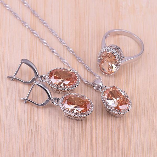 earrings & necklace genuine silver color jewelry oval pendant earrings+rings pretty cubic zirconia for women bridal
earrings & necklace genuine silver color jewelry oval pendant earrings+rings pretty cubic zirconia for women bridal