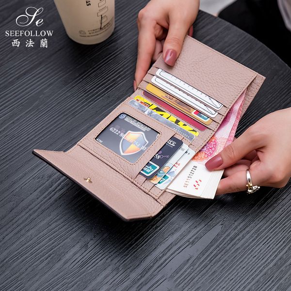 new foldable wallet women's short leather zero buckle three fold simple handbags sale, Brown;gray
new foldable wallet women's short leather zero buckle three fold simple handbags sale, Brown;gray