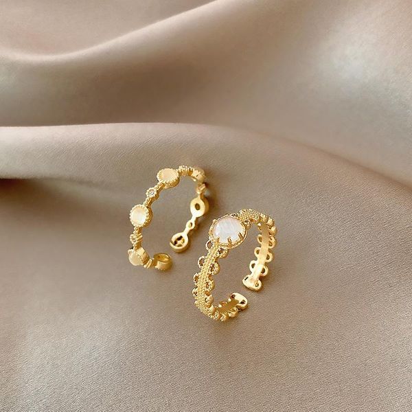 cluster rings 2pcs / set of exquisite light gold ring white imitation opal jewelry anniversary gift 2021 fashion trend for friend, Golden;silver
cluster rings 2pcs / set of exquisite light gold ring white imitation opal jewelry anniversary gift 2021 fashion trend for friend, Golden;silver