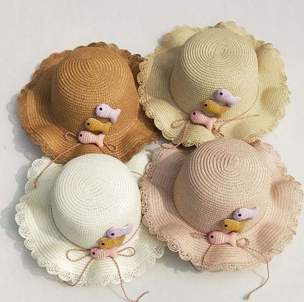 children's straw hat summer sun protection travel korean wave hat lace fisherman's, Yellow
children's straw hat summer sun protection travel korean wave hat lace fisherman's, Yellow