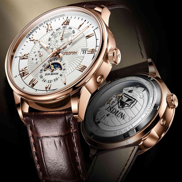 jsdun mens mechanical luxury automatic watch leather sapphire waterproof sports moon phase wristwatch montre homme 8909, Slivery;brown
jsdun mens mechanical luxury automatic watch leather sapphire waterproof sports moon phase wristwatch montre homme 8909, Slivery;brown