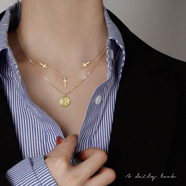 chains meyrroyu 925 sterling silver necklace cross simple round tag ladies clavicle chain wild jewelry gift
chains meyrroyu 925 sterling silver necklace cross simple round tag ladies clavicle chain wild jewelry gift