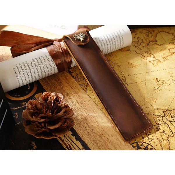 pencil bags genuine leather pen pouch holder single bag case with snap button for rollerball fountain ballpoint (brown)
pencil bags genuine leather pen pouch holder single bag case with snap button for rollerball fountain ballpoint (brown)