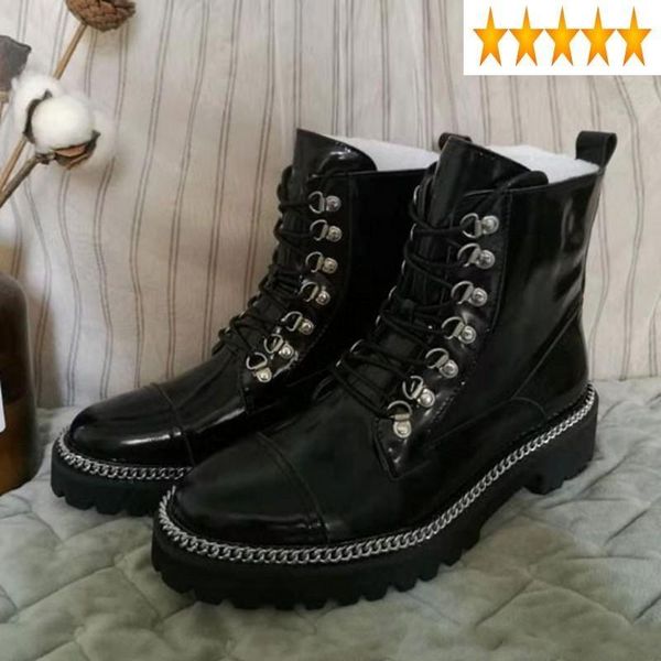 boots quality genuine leather chain high lace up womens ankle black round toe square heel zipper winter female real fur
boots quality genuine leather chain high lace up womens ankle black round toe square heel zipper winter female real fur