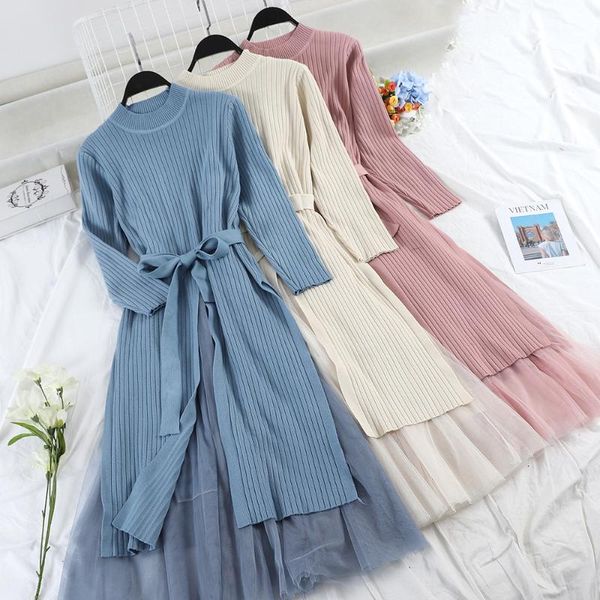 casual dresses women long sleeve pleated tulle a-line dress knitted sweater set slim high waist elastic mesh gauze voile ruffles, Black;gray
casual dresses women long sleeve pleated tulle a-line dress knitted sweater set slim high waist elastic mesh gauze voile ruffles, Black;gray
