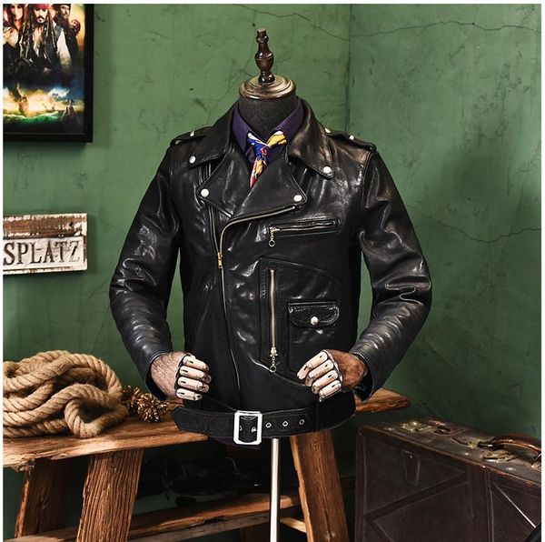 men's leather & faux yr.2021 batik washed horseskin jacket,motorbiker style clothes,j22 man vintage genuine coat,, Black
men's leather & faux yr.2021 batik washed horseskin jacket,motorbiker style clothes,j22 man vintage genuine coat,, Black