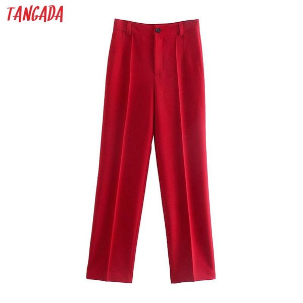 women's pants & capris tangada 2021 fashion women red suit trousers pockets office lady elegant pantalon je205, Black;white 
women's pants & capris tangada 2021 fashion women red suit trousers pockets office lady elegant pantalon je205, Black;white