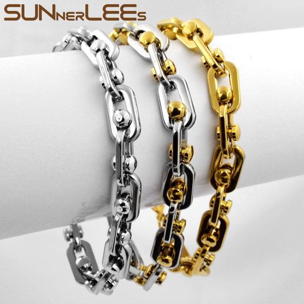 link, chain sunnerlees fashion jewelry 316l stainless steel bracelet 9mm geometric beads link silver gold men women gift sc74 b, Black
link, chain sunnerlees fashion jewelry 316l stainless steel bracelet 9mm geometric beads link silver gold men women gift sc74 b, Black