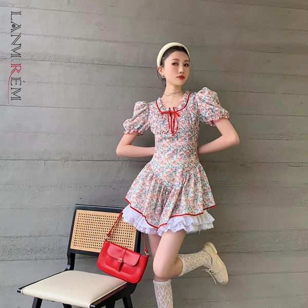 women floral lace patchwork bubble sleeve short dress vintage fit female fashion tide summer arrivals 2h037 210507, Black;gray
women floral lace patchwork bubble sleeve short dress vintage fit female fashion tide summer arrivals 2h037 210507, Black;gray