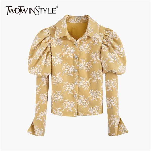 elegant vintage print shirt for women lapel puff long sleeve casual hit color blouse female fashion clothing 210524, White
elegant vintage print shirt for women lapel puff long sleeve casual hit color blouse female fashion clothing 210524, White