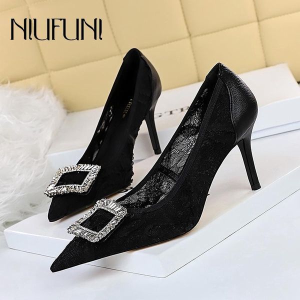 dress shoes stiletto high heels mesh lace hollow pumps pointed rhinestone buckle women shoe slip-on party sandals elegant ladies, Black
dress shoes stiletto high heels mesh lace hollow pumps pointed rhinestone buckle women shoe slip-on party sandals elegant ladies, Black