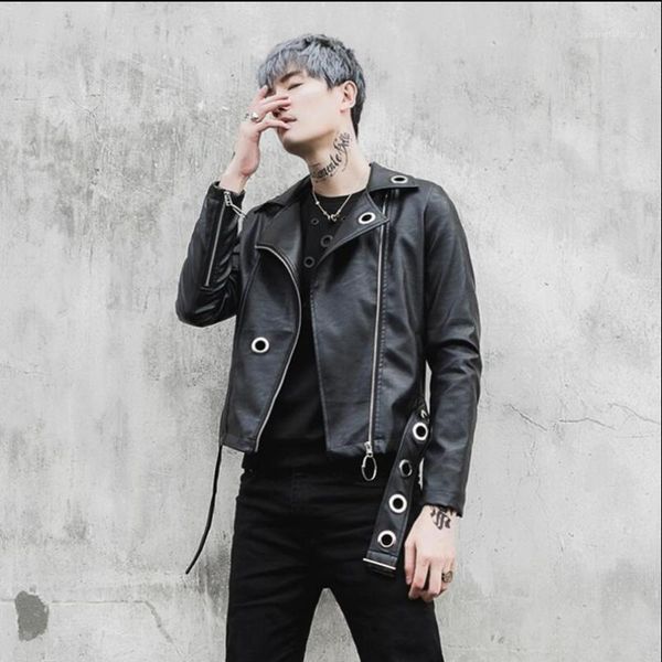men's fur & faux m-xxl 2021 men tide iron ring decoration jacket short motorcycle pu leather hairstylist korean singer costumes, Black
men's fur & faux m-xxl 2021 men tide iron ring decoration jacket short motorcycle pu leather hairstylist korean singer costumes, Black