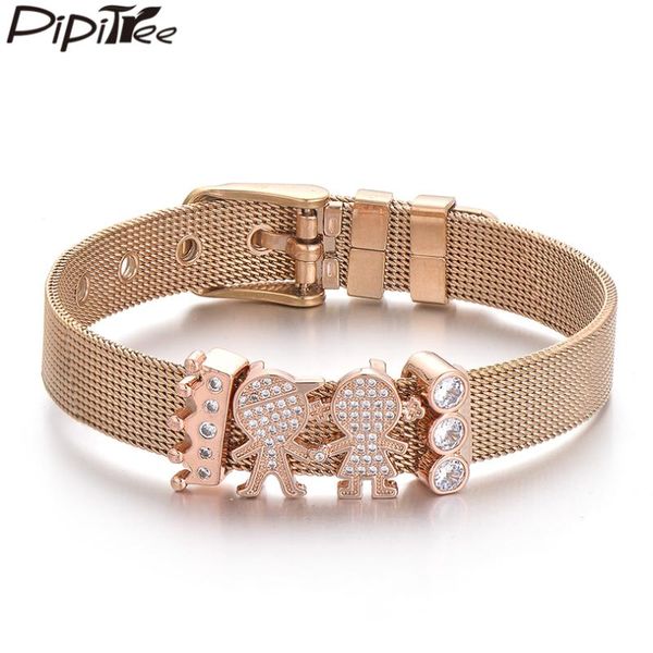 charm bracelets pipitree crown boys girls cz zircon stainless steel bracelet & bangle for women mesh family couple jewelry gift, Golden;silver
charm bracelets pipitree crown boys girls cz zircon stainless steel bracelet & bangle for women mesh family couple jewelry gift, Golden;silver