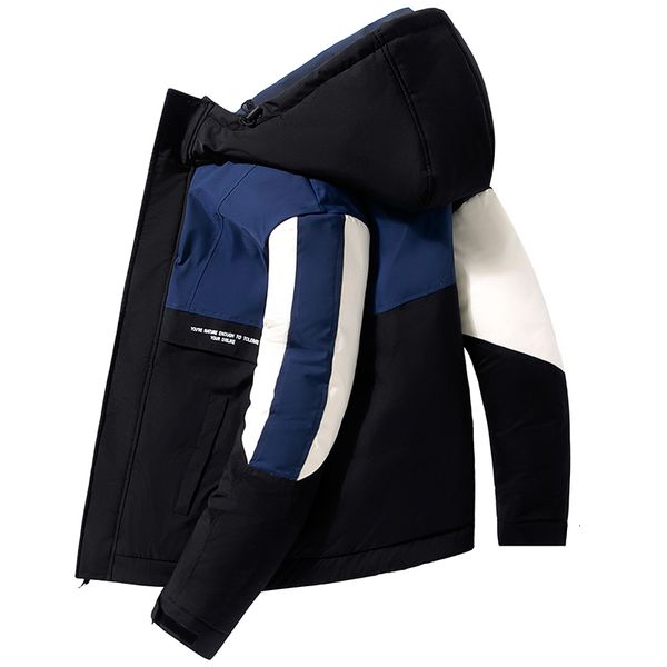 winter 2021 new thickened men's hooded down jacket short warm white duck coat patchwork outer streetwear clothes, Black
winter 2021 new thickened men's hooded down jacket short warm white duck coat patchwork outer streetwear clothes, Black