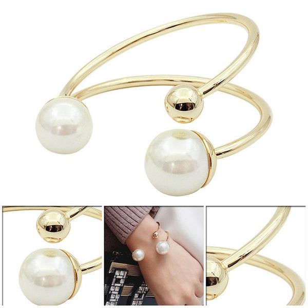 adjustable romantic imitation pearls bracelets metal open cuff bangles for women sweet charm accessory bangle, Black
adjustable romantic imitation pearls bracelets metal open cuff bangles for women sweet charm accessory bangle, Black