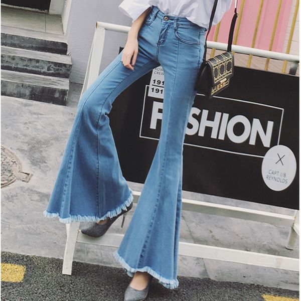 spring casual korea chic women versatile flare pants zipper loose solid color blue trumpet denim jeans 8y641 210510
spring casual korea chic women versatile flare pants zipper loose solid color blue trumpet denim jeans 8y641 210510