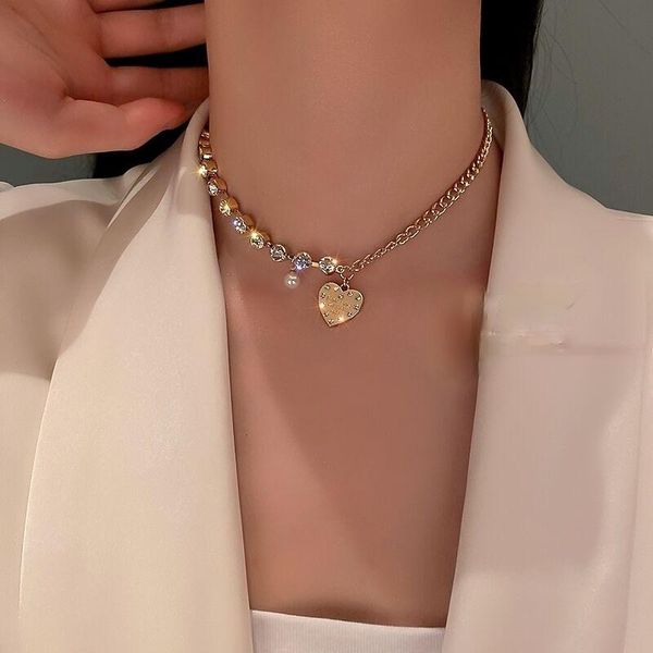 chokers fashion light luxury niche design sense necklace rhinestone love female pearl clavicle chain jewelry accessories for women, Golden;silver
chokers fashion light luxury niche design sense necklace rhinestone love female pearl clavicle chain jewelry accessories for women, Golden;silver