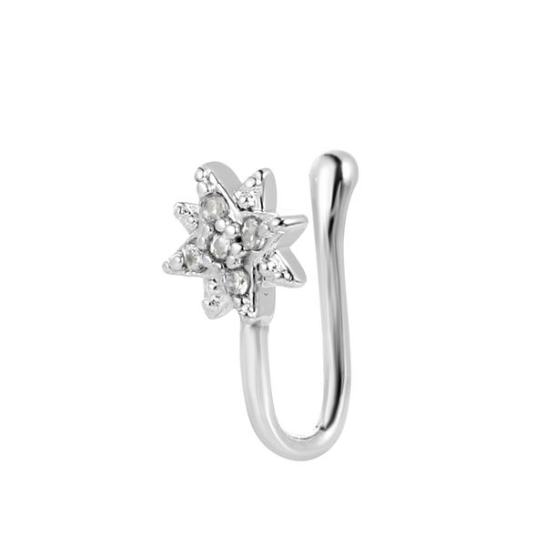 flower shape non piercing woman body jewelry designer hoop face nose ring cuff rings & studs, Silver
flower shape non piercing woman body jewelry designer hoop face nose ring cuff rings & studs, Silver