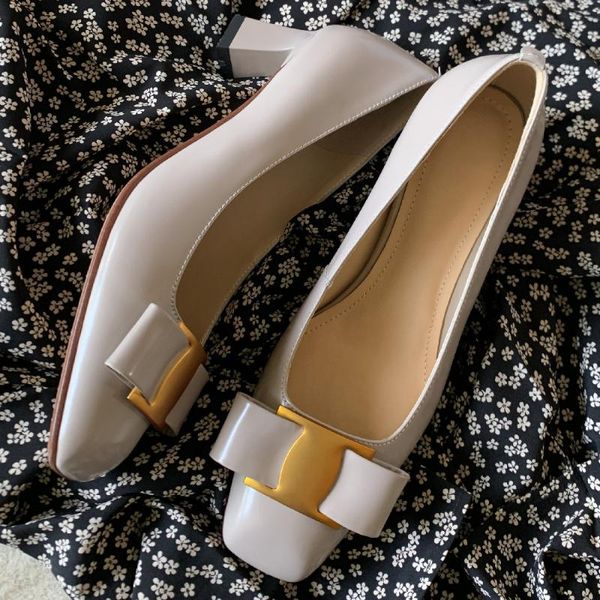 women's genuine leather thick high heel square toe slip-on pumps metal bowtie korean style elegant ladies style spring shoes, Black
women's genuine leather thick high heel square toe slip-on pumps metal bowtie korean style elegant ladies style spring shoes, Black