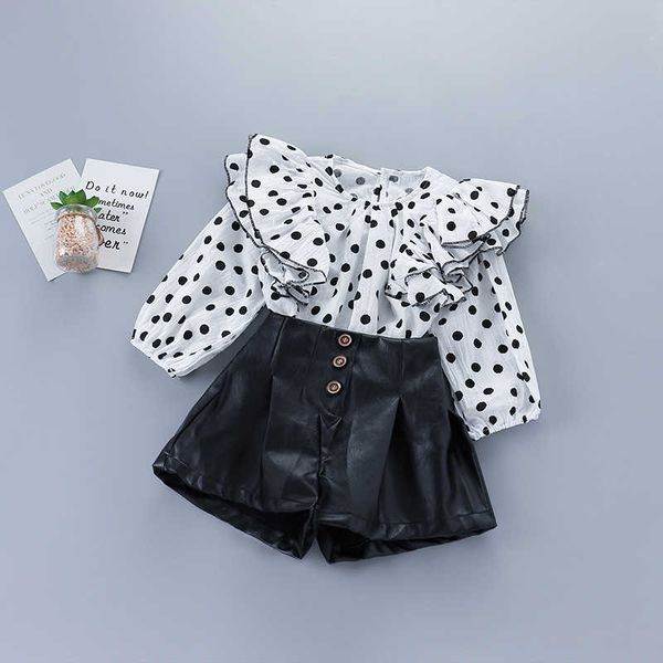 2-7 years girl clothing set autumn fashion polka dot solid shirt + leather pant kid children 210615, White
2-7 years girl clothing set autumn fashion polka dot solid shirt + leather pant kid children 210615, White