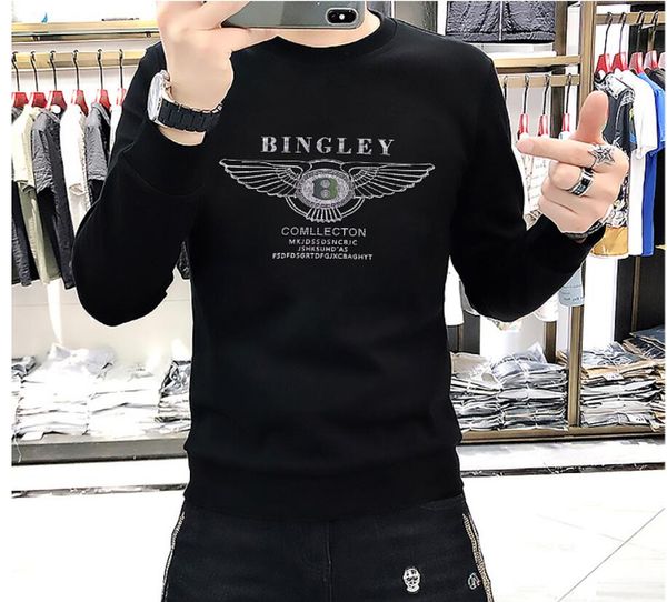 2021 autumn and winter new sweater men's round neck long-sleeved shirt laser diamond trend in the trend of wearing a shirt, comfortable, Black
2021 autumn and winter new sweater men's round neck long-sleeved shirt laser diamond trend in the trend of wearing a shirt, comfortable, Black